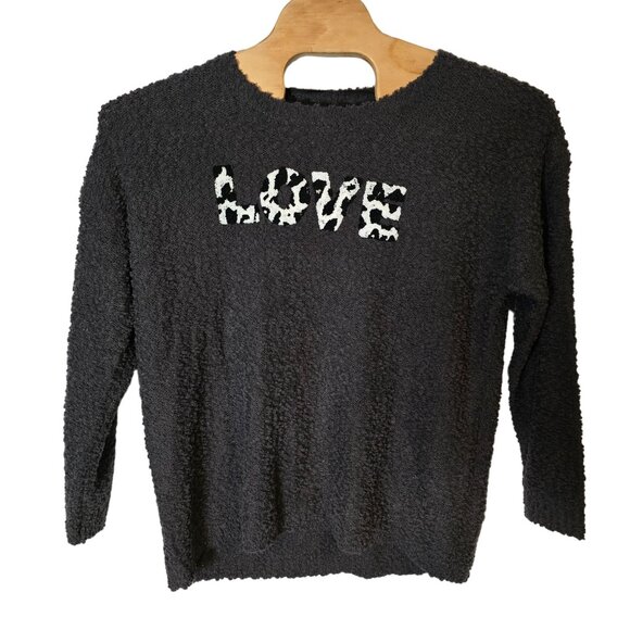 Torrid Sherpa Sweater Size 1‎ Gray Graphics Long Sleeve - Picture 2 of 5